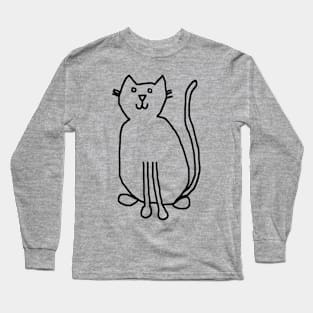 Cat Outline Long Sleeve T-Shirt